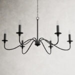 Matte Black Ableton 6 - Light Dimmable Classic / Traditional Chandelier