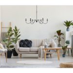 Matte Black Ableton 6 - Light Dimmable Classic / Traditional Chandelier - Image 4