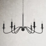 Matte Black Ableton 6 - Light Dimmable Classic / Traditional Chandelier - Image 6