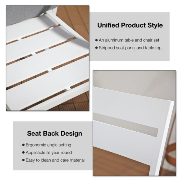 White Amarin Square 2 - Person Outdoor Dining Set - Image 6