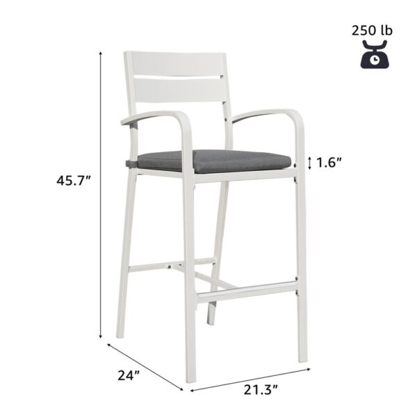 White Amarin Square 2 - Person Outdoor Dining Set - Image 7