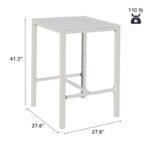 White Amarin Square 2 - Person Outdoor Dining Set - Image 8