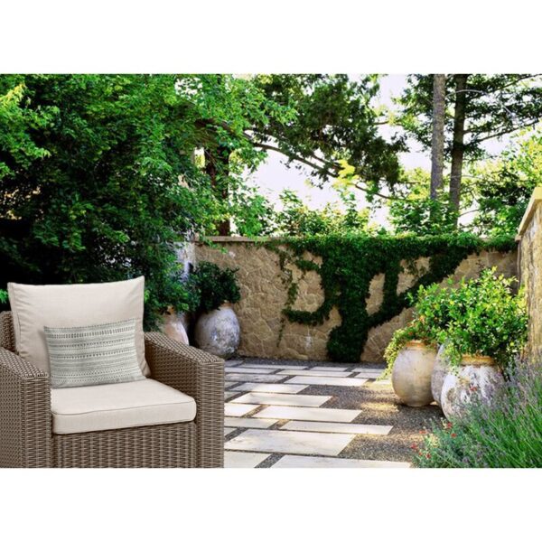 Tan/Gray Brennah Geometric Indoor/Outdoor Throw Pillow - Image 3