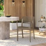 Warm Gray Carpentier Stacking Patio Dining Chair (Set of 2) - Image 2