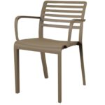 Warm Gray Carpentier Stacking Patio Dining Chair (Set of 2) - Image 3