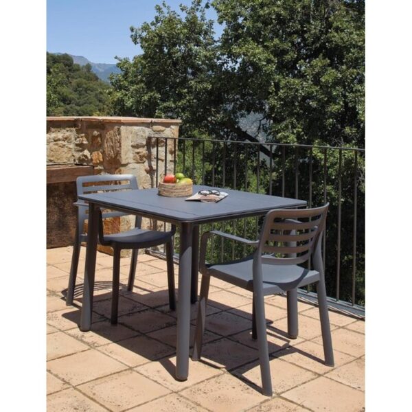 Warm Gray Carpentier Stacking Patio Dining Chair (Set of 2) - Image 4