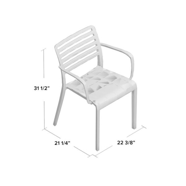 Warm Gray Carpentier Stacking Patio Dining Chair (Set of 2) - Image 6