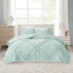 Dahlstrom Solid Quilt Set with Tufted Diamond Ruffles