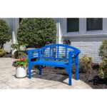 Snorkel Blue Kanari Terra Foldable Wood Outdoor Bench - Image 2