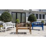 Snorkel Blue Kanari Terra Foldable Wood Outdoor Bench - Image 3