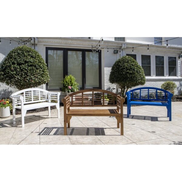 Snorkel Blue Kanari Terra Foldable Wood Outdoor Bench - Image 3