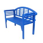 Snorkel Blue Kanari Terra Foldable Wood Outdoor Bench - Image 4
