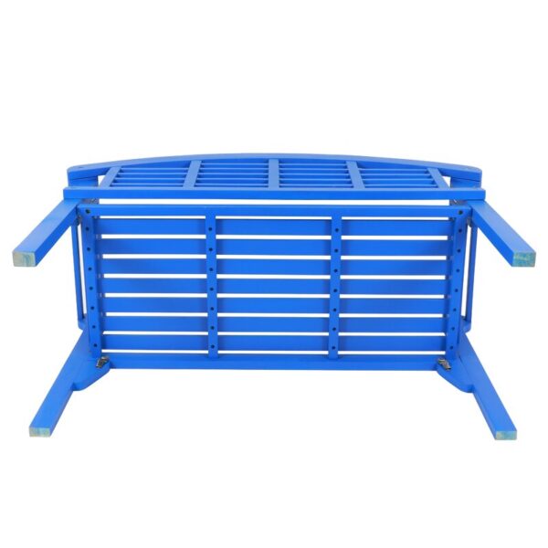 Snorkel Blue Kanari Terra Foldable Wood Outdoor Bench - Image 7