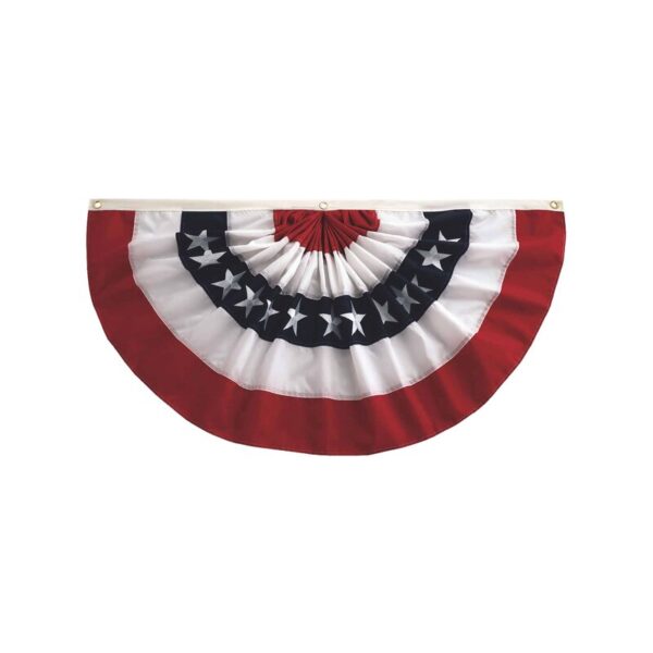 18" H x 36" W Pleated Fan Patriotic Bunting - Image 2