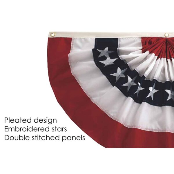 18" H x 36" W Pleated Fan Patriotic Bunting - Image 4