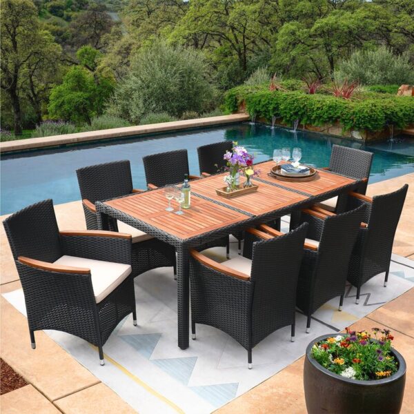Simervir Rectangular 8 - Person Outdoor Dining Set - Image 3