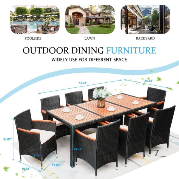Simervir Rectangular 8 - Person Outdoor Dining Set - Image 7