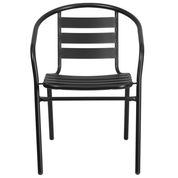 Siyam Metal Restaurant Stack Chair with Aluminum Slats - Image 2