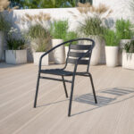 Siyam Metal Restaurant Stack Chair with Aluminum Slats