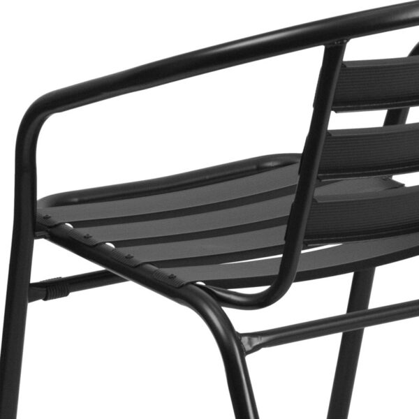 Siyam Metal Restaurant Stack Chair with Aluminum Slats - Image 4