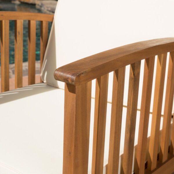 Solid Wood 4 - Person Seating Group with Cushions - Image 4