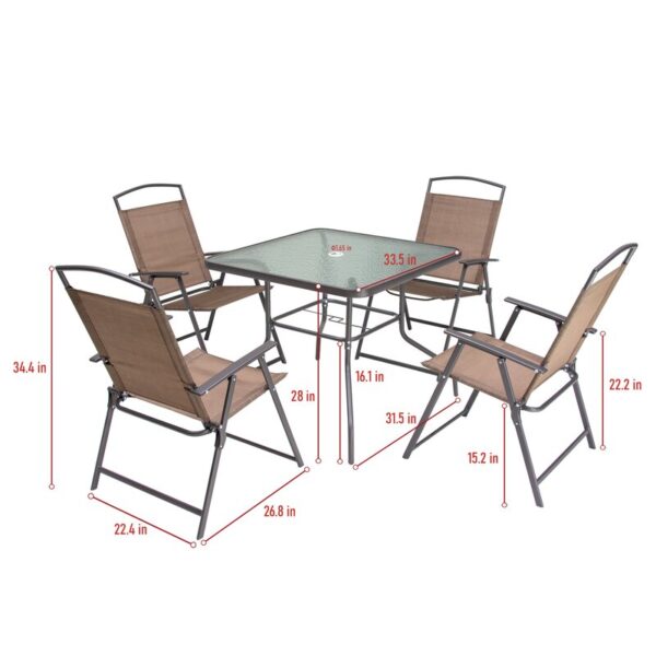 Spirit Square 4 - Person Outdoor Dining Set - Image 5