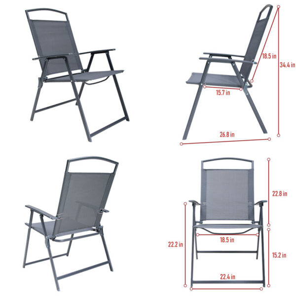 Spooner Folding Patio Dining Chair (Set of 4) - Image 7