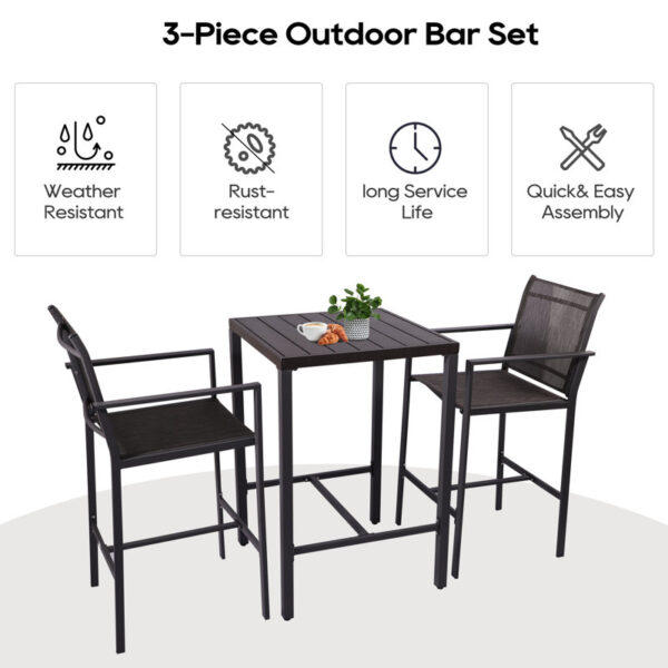 Square 2 - Person Outdoor Dining Set - Image 6