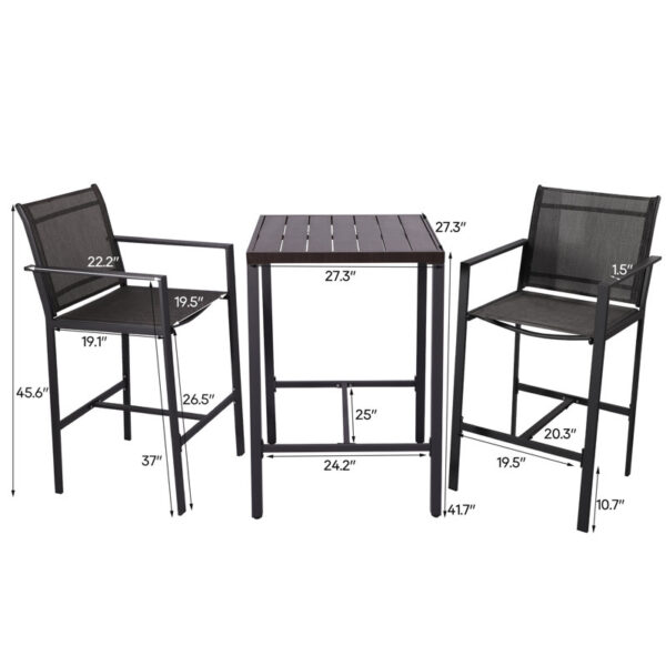 Square 2 - Person Outdoor Dining Set - Image 7