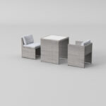 Square 2 - Person Outdoor Dining Set with Cushions - Image 3