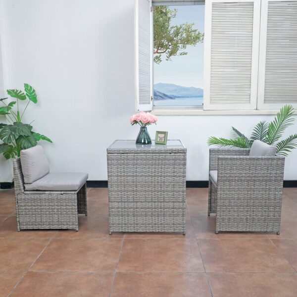 Square 2 - Person Outdoor Dining Set with Cushions - Image 7