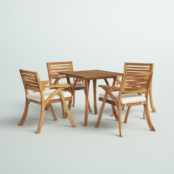 Square 4 - Person Outdoor Dining Set with Cushions - Image 2