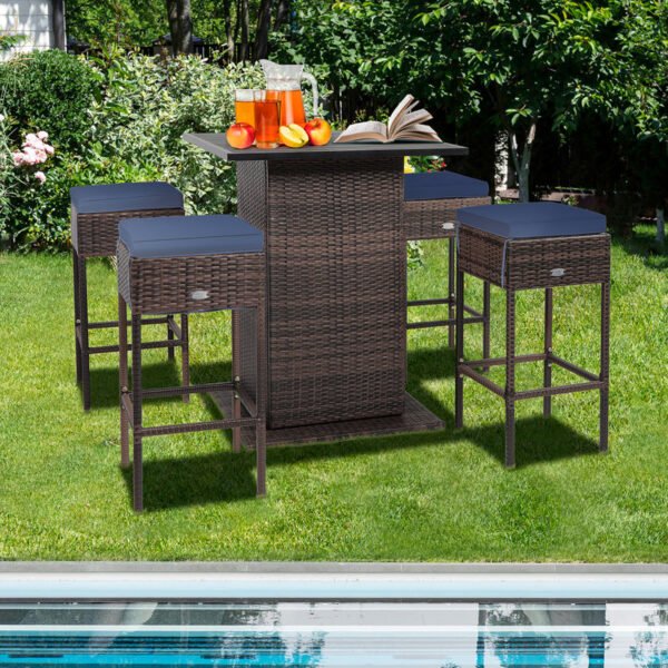 Square 4 - Person Outdoor Dining Set with Cushions - Image 4