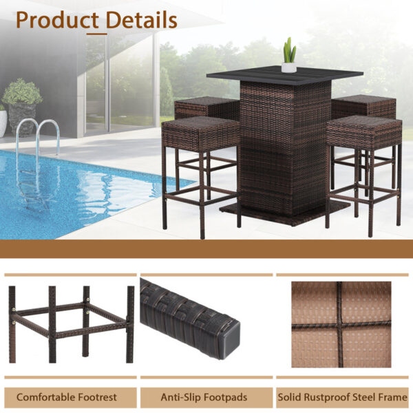 Square 4 - Person Outdoor Dining Set with Cushions - Image 5