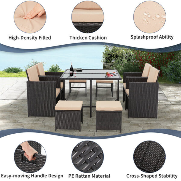 Square 8 - Person Outdoor Dining Set - Image 4
