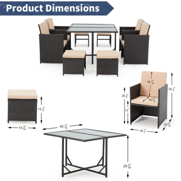 Square 8 - Person Outdoor Dining Set - Image 7