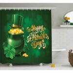 St. Patrick'S Day Large Pot of Gold Leprechaun Hat and Shamrocks Greetings 17Th March Single Shower Curtain