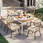 Stromsburg Rectangular 6 - Person Outdoor Dining Set with Cushions