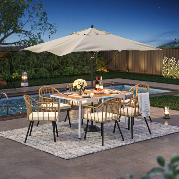 Stromsburg Rectangular 6 - Person Outdoor Dining Set with Cushions - Image 5