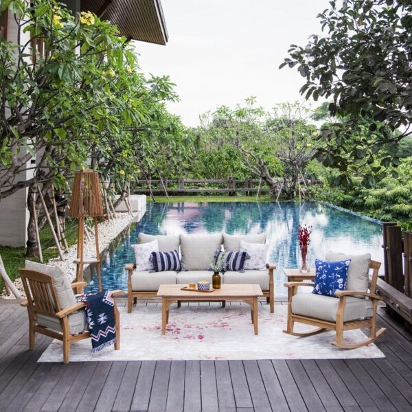 Summerton Teak Patio Chair with Cushions - Image 7