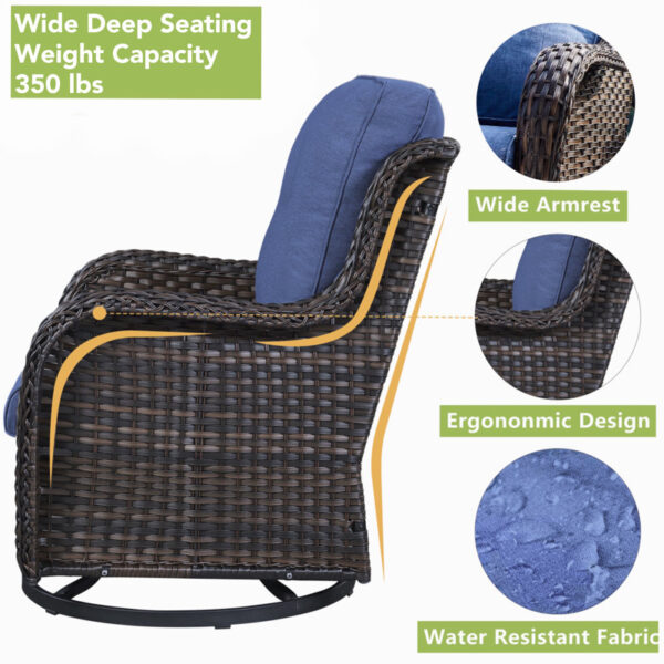 Sunseri 3-Piece PE Wicker Seating Group with Cushions - Image 3