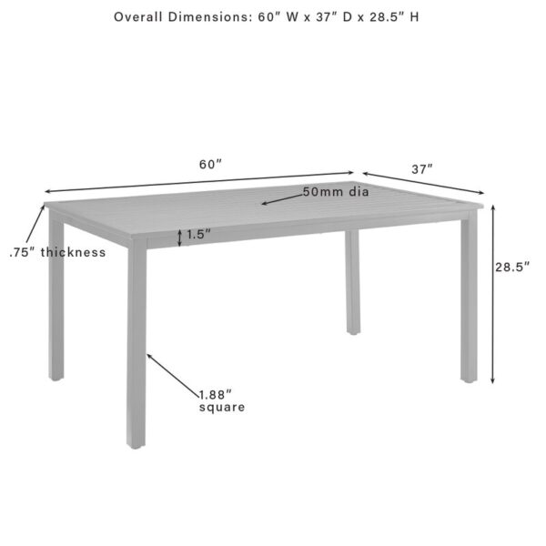 Talum Metal Outdoor Dining Table - Image 7