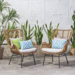 Tapscott Wicker Patio Chair with Cushions (Set of 2) - Image 2