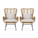 Tapscott Wicker Patio Chair with Cushions (Set of 2) - Image 5