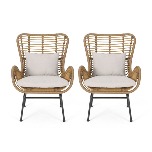 Tapscott Wicker Patio Chair with Cushions (Set of 2) - Image 5