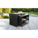 Tegan Bar Set with Aluminum Frame and Wicker Outer Material