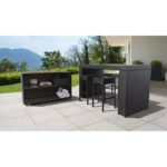 Tegan Sol 72 Outdoor™ Bar Set with Aluminum Frame and Wicker Outer Frame