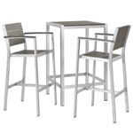 Teonia Outdoor Patio Aluminum 3 Piece Bar Set - Image 2