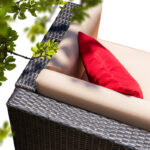 Tifani 58'' Wide Outdoor Wicker Loveseat with Cushions - Image 3