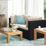 Tifani 58'' Wide Outdoor Wicker Loveseat with Cushions - Image 5